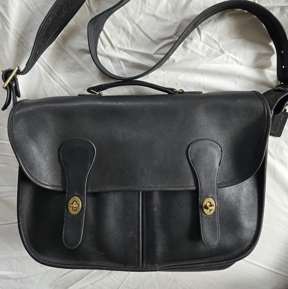 Vintage Nyc Coach Musette messenger bag In Black - Picture 1 of 10